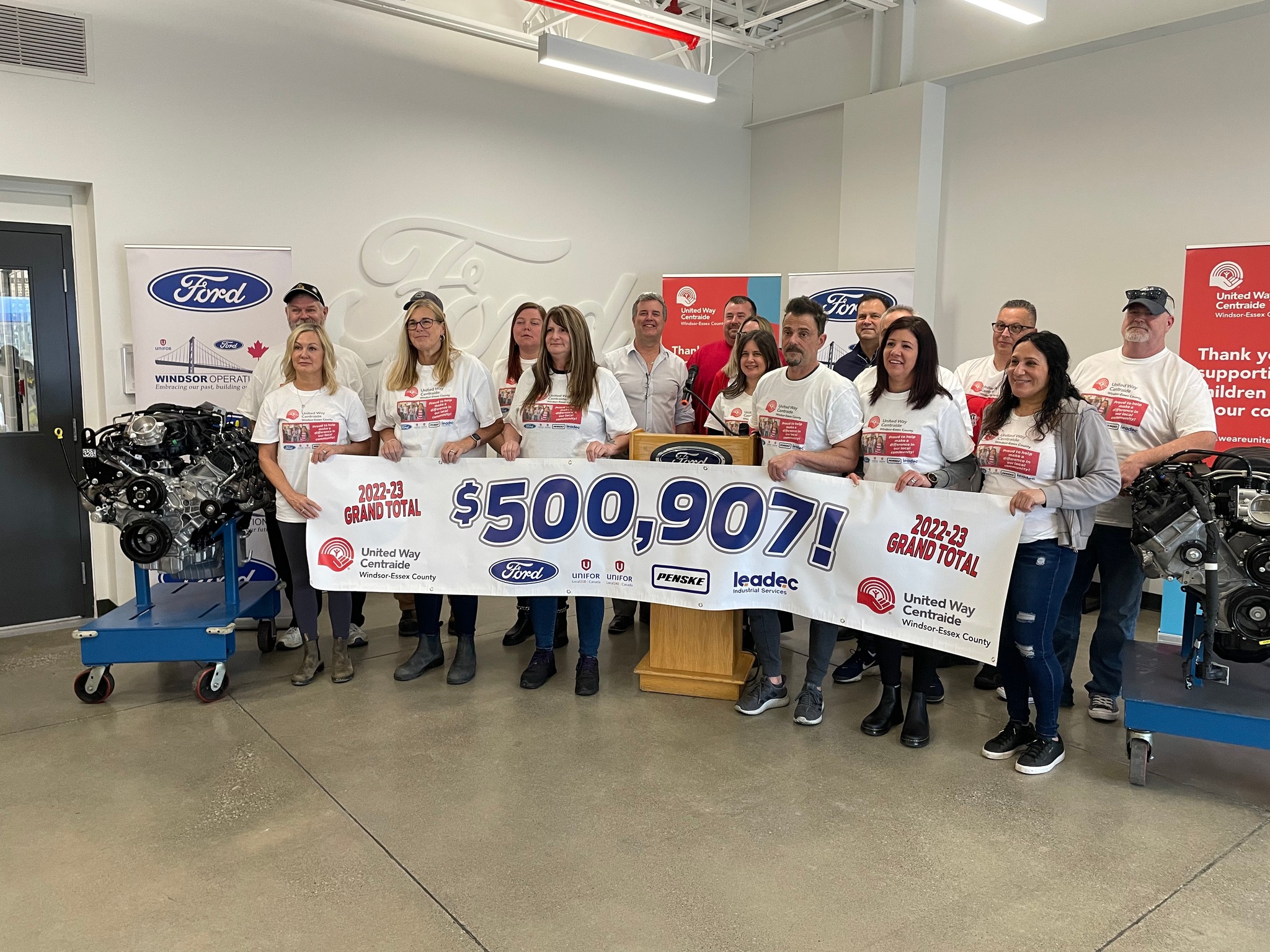 Release: Ford Windsor Operations, UNIFOR Locals 200 & 240, business partners raise $500,907 in support of United Way Windsor-Essex County Post Featured Image